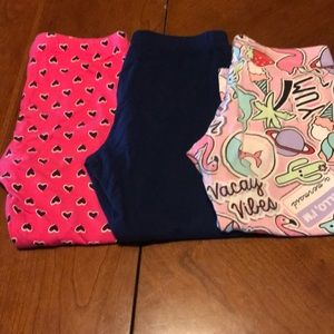3 Pairs of Girls Capri Leggings